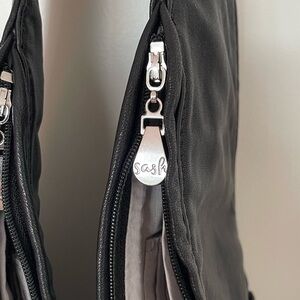 Black Leather Sash Bag